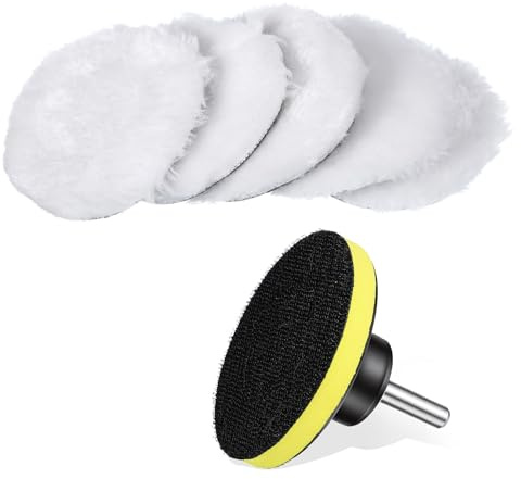 Set di 7 accessori per lucidatura, avvitatore a batteria per auto, con cuscinetti da 90 mm, tamponi per lucidatura in lana, set di dischi per lucidatura, trapano, tampone per lucidatura, spugna per
