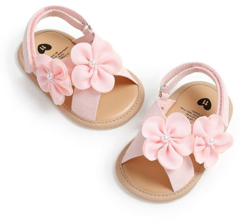 Genérico Sandalias para bebés 0-18 meses y transpirables diseño floral primaveral calzado casual veraniego ideal para aprender a caminar (Red, 11)