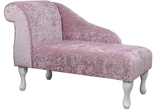 41 Small Chaise Longue Lounge Sofa Bench Seat Chair Pastiche Pink Queen Anne UK - Left Faced