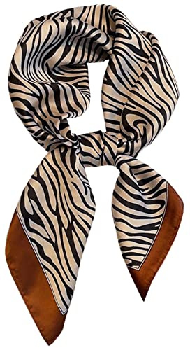 MAIRY Bandanas for Women Satin Hijab Scarf for Women Silk Neck Scarfs Lightweight Zebra Headscarf Headwear Fashion Neckerchief Scarves,70131