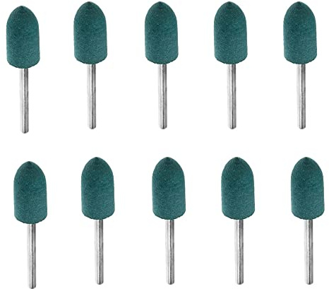 Punte per lucidatura in gomma, punte da 3 mm con codolo a forma di proiettile, accessori per trapano elettrico per fai da te, rimozione della ruggine, confezione da 10-3 x 4 mm