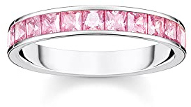THOMAS SABO Ring mit pinken Steinen Pavé Silber 925 Sterlingsilber
