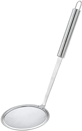 PNJB Stainless Steel Ultrafine Mesh Oil Skimmer, Strainer Colander, Spoon Filter Soup Strainer, Kitchen Tool, Colander Spoon Non-Slip with Long Handle, Lightweight Kitchen Tool (10cm)