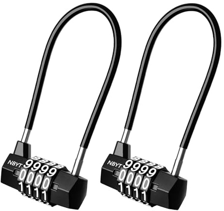 OQIMAX Cadenas à Combinaison à Longue Anse, Code de 5 mm de Large, pour Gymnase, Garage, Voyage - 2 Pièces