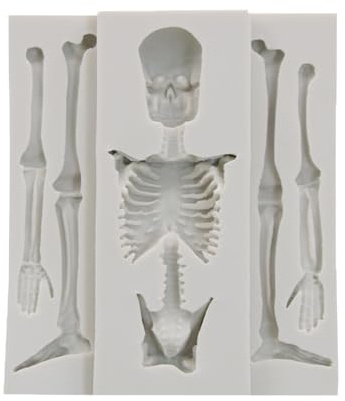Honhoha Totenkopf-Harzform, Totenkopf-Schokoladenform Silikonform Skelett Backformen Halloween Sichere, vielseitige Halloween-Totenkopf-Kuchenformen für Gelee-Eiswürfel-Desserts