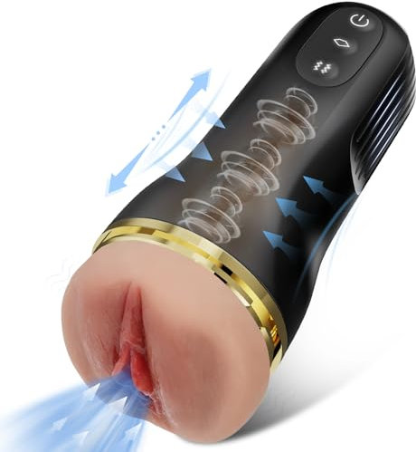 Masturbeuse Homme Sex Toys, Masturbateurs Masculins Sex Toýs Homme avec 3D Vaginette Réaliste et Poche de chatte，10 vibrations & 5 Succions sexuels Masturbâteur électrique，Jouet Adulte Sextoy Homme
