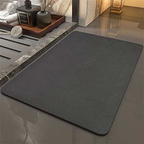 Super Absorbent Non-Slip Bath Mat Soft Microfiber Bathroom Rug Quick-Dry Shower Mat for Tub Machine Washable 80x150cm Grey Perfect for Home and WC