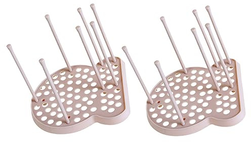 iplusmile Lot De 2 Égouttoirs Multifonctionnels Pour Vaisselle Et Couverts, Support Rangement La Cuisine En Plastique Rose, Séchage Hygiénique, Adapté Usage Domestique