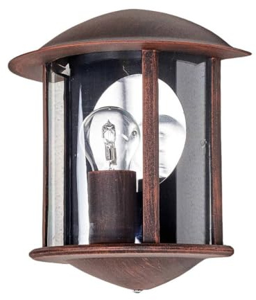 Lindby Wandleuchte außen Maelis (spritzwassergeschützt (Modern) in Braun aus Aluminium (1 flammig, E27) - Außenwandleuchten Wandlampe Led Außenlampe Outdoor für Außenwand/Hauswand Haus