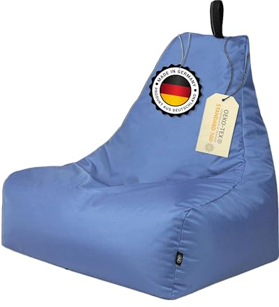 PATCH HOME Lounge Sessel XL Gamer Sessel Sitzsack Sessel Sitzkissen In & Outdoor geeignet fertig befüllt | XL - Blaugrau - in 2 Größen und 25 Farben