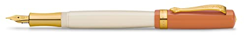 Kaweco STUDENT Füllhalter 70's Soul I Premium Füllfederhalter für Tintenpatronen mit hochwertiger Stahlfeder in Orange & Creme I Nostalgischer Luxus Füller 16 cm I Federbreite: BB (Extra Breit)