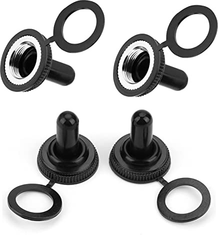 20PCS 12mmCapuchon en caoutchouc étanche Noir