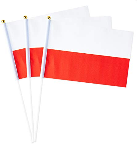 Mini banderas de mano para decoración de bandera de Polonia, 1 docena (paquete de 12)
