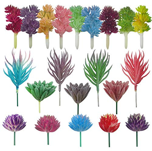 Cayway Artificial Succulent Plants, 21 Pcs Multicolor Fake Succulents Assorted Artificial Succulent Plants for Home Garden Fairy Indoor Decoration