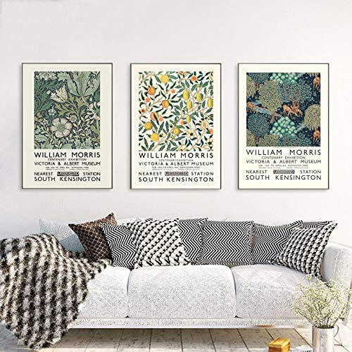Bilder,Poster,Gemälde,William Morris Leinwanddruck Das Ausstellungsplakat des Victoria and Albert Museum Plakat Im Londoner Jugendstil Wanddekoration, Poster Art Deco,Wanddeko - 50X70Cm