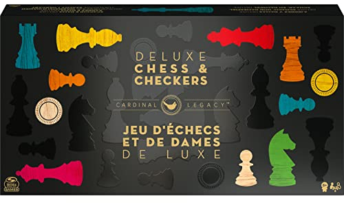 Deluxe Schach/Dame - Zwei Spieleklassiker mit hochwertiger Ausstattung, für 2 Spieler ab 8 Jahren