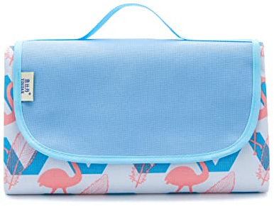 HNDXLHH Picknickdecke XXL Flamingo Picnic Blanket Wasserdicht, Picknick-Matte mit Tragegriff, Faltbar Picknick Decke,Outdoor Stranddecke für Camping, Picknick, Reise