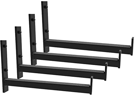 RAWWEST.BIS Reifenhalter Wandhalterung für 4 Felgen 30 cm Edelstahl Schwarz | Für Autoreifen, inkl. Schrauben und Dübel, für Garage und Keller, platzsparend und robust
