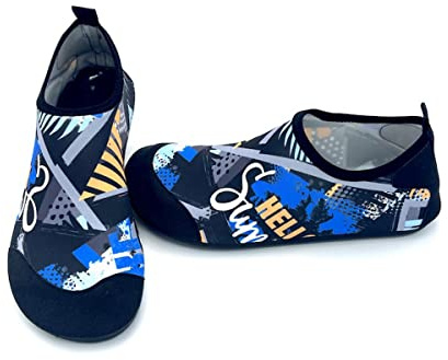 AUXDIQ Zapatos de Agua Al Aire Libre Secado Rápido Unisex Deportes Aqua Zapatos para Buceo en Playa Snorkeling Surf Hombres Mujeres, Pintada, 46/47 EU