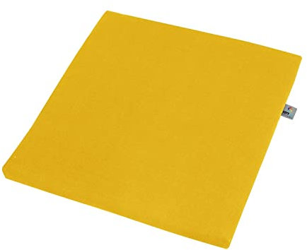 KETTtex EXKLUSIV Auflage Hocker Gelb I Gartenstuhl Polster 48x48x4cm I KTH2 Sitzauflage weich & robust I atmungsaktive Stuhlauflage I UV-beständiges Sitzkissen I Dessin 8586