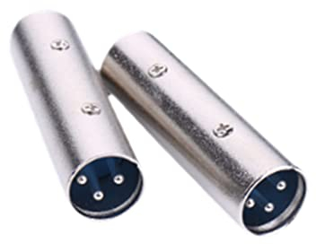Alnicov 2 pièces 3 Broches XLR mâle à mâle Adaptateur XLR connecteur d'extension changeur de Genre pour Microphone Audio