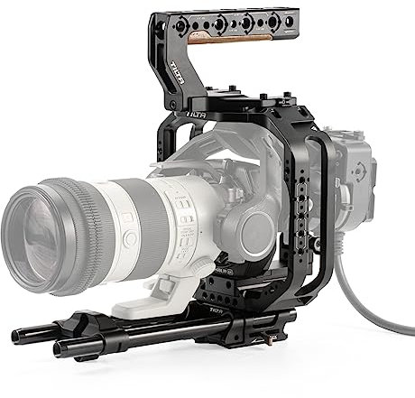 Tilta Cage de caméra compatible avec DJI Ronin 4D Flex Kit de base avec poignée supérieure et plaque de base LWS 15 mm Support d'objectif Zoom ES-T09-A