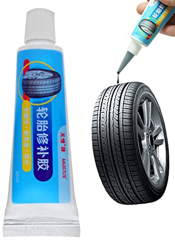 pologmase Reifenreparatur Kleber 30ml Wasserfest Reifenkleber Alleskleber Gummi Reparatur Set Tubeless Pannen Reparaturkleber Reifenflickzeug Gummikleber für Auto Motorrad Fahrrad