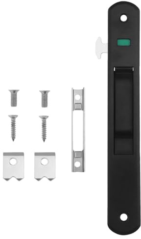 YINETTECH Portes et Fenêtres Coulissantes ensemble Serrure de Porte Coulissante en Verre Support en U Remplacement de Porte Coulissante Fenêtre Mobile Crochet de Porte Serrure, Noir