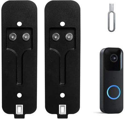 Blink - Placa trasera para timbre, placa trasera de repuesto para timbre Blink, accesorios de timbre parpadeante, placa de montaje de timbre con llave Blink (paquete de 2 negro)