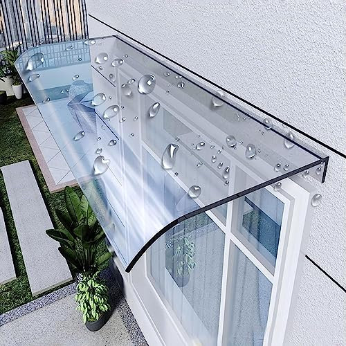 FUYAO Fenstermarkise Türvordach Moderne Polycarbonatabdeckung, langlebige & wetterbeständige Markise für draußen, Haustür Terrasse, UV Regen Schnee Sonnenlicht Schutz