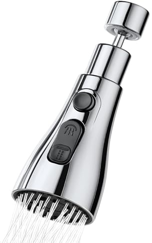 YOXITIXOY Küchenarmatur-Belüfter spritzwassergeschützter Auslauf 3 Funktionen Küchenarmatur-Sprühkopf-Aufsatz 360 schwenkbare Wasserhahnverlängerung für Küchenspüle Wasserhahnzubehör (DLSx360) YSQ