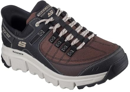 Skechers Zapatos Summi at Outdoor para Hombre, Malla sintética marrón con Ribete Gris Pardo, 42 EU