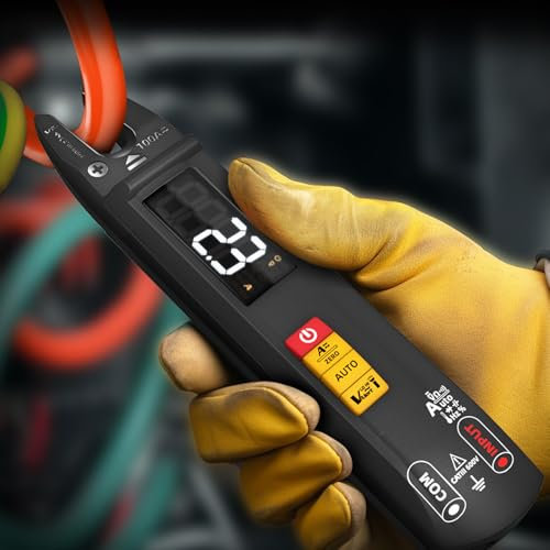 MAXRIENY Digital Clamp Meter AC DC Current Open Jaw Fork Meter Rechargeable Auto Ranging Multimeter NCV Amp Volt Ohm Electrical Tester Pen Shape Tester.