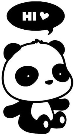 JIFENLI Autoaufkleber 8CM * 14,5CM Zwei weiße süße Panda Thought Bubble Vinyl Aufkleber Auto Aufkleber Aufkleber und Auto Styling Zubehör