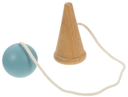 DRESSOOS Geschicklichkeitsball Ballspielzeug Interagieren Ballspielzeug Werfen Lustige Kendama-spielzeuge Kendama-Ball Babyballspielzeug Interaktives Kendama-Spielzeug Blue Holz