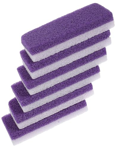 6 Stück Hornhautentferner für Füße, Violett, Pu, Fußpflegewerkzeug | Bimssteinblock zum Peelen, Fußpflege Zubehör, Komfortabler Griff, Tragbar, für Pediküre