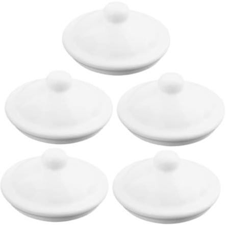 BESPORTBLE 5 Piezas Tapa De Taza De Esmalte Redonda Tapa De Cerámica white Para Tazas Reutilizables Para Tetera Para Café y Bebidas