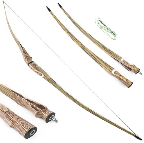 Bogenschießen Takedown Traditioneller Langbogen Recurve Bogen und Pfeile Set, 60“ 62“ 64“ Handgefertigt Abnehmbarer Jagdbogen Dreieck Longbow 20-50lbs Horsebow (64/Nur Bogen, 40lbs)