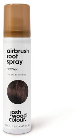 Josh Wood Colour Airbrush Root Spray Brown – Instant Root Concealer, Temporary Hair Colour Spray, Covers Grey Roots, Quick Dry, Natural-Looking Finish, Easy to Apply, Hair Root Touch Up, 75ml