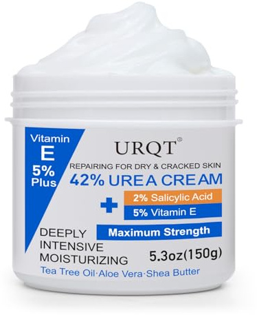 42% Urea Cream for Dry & Cracked Skin - Foot & Hand Cream with 2% Salicylic Acid, 5% Vitamin E, Tea Tree Oil, Aloe Vera, Shea Butter - Moisturizer & Skin Repair Cream for Feet Maximum Strength