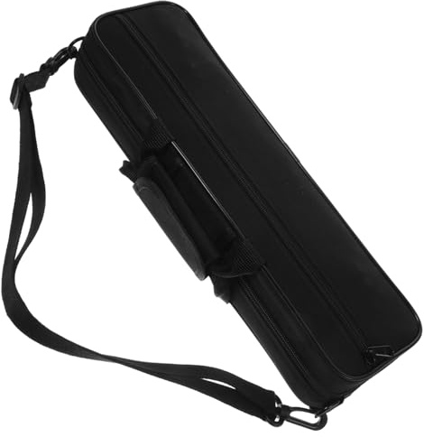 Schwarze Flötentasche, Wasserabweisend, Oxford, für Flöte und Klarinette | Querflöte Tasche, Aufbewahrungstasche für Flöten, Schwarz, Robustes Etui, Schlichtes Design, Praktische Nutzung