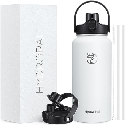 HydroPal Trinkflasche Edelstahl - 1900ml mit Strohhalm und Henkel, BPA-Frei, Kohlensäure geeignet, flasche Metall, Aesthetic trinkflasche für Fitnessstudio (Schneewittchen)
