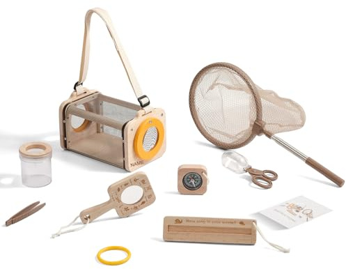 WOODEN TEETHER Kit de Recherche pour Enfants, Exploration Naturelle, Cadeau pour garçons et Filles, Camping, Exploration Naturelle (Pas de Livres en Bois(Personnalisation))