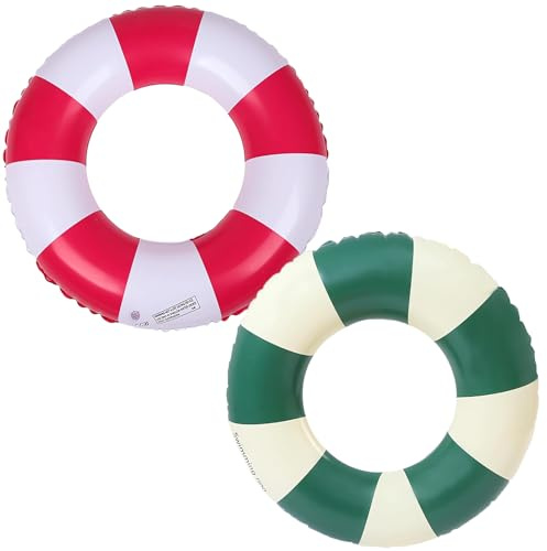 Anello di Nuoto Gonfiabile Salvagente Adulto, 2 pezzi Strisce PVC gonfiabile Anello da Nuoto, piscina gonfiabile per feste estive in spiaggia