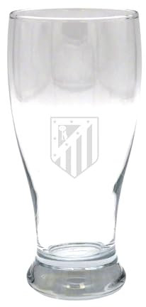 CYPBRANDS Atlético de Madrid, Vaso de Cerveza, Vidrio, Resistente y Apto para Lavavajillas y Microondas, Capacidal 565 ML Producto Oficial