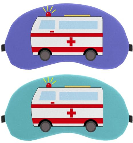 2 Stück Schlafmaske für Rücken- und Seitenschläfer, 100% lichtblockierende Augenmaske, Ambulance Blue Adjustable & Breathable Sleeping Eye Cover, Zero Eye Pressure