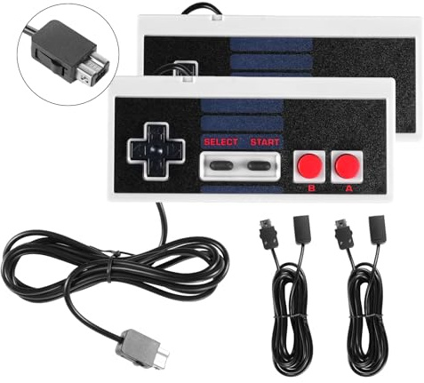 Binghe NES Controller Classico, NES Game Controller Classic Mini Edition con NES Interfaccia e 3M Cavo di prolunga Compatibile con PC/M-A-C/Raspberry Pi 3(2 pezzi)
