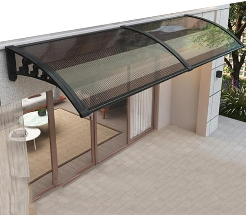Door Canopy Outdoor, Porch Canopy Waterproof/UV Protection, Front Door Canopy Suitable for Door Porch, Patio, Roof, Outdoor, Easy to Install,Black Plastic Steel Frame,A-80x240cm