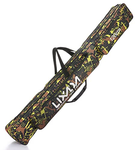 Lixada Canna da pesca a doppio strato, portatile, grande capacità, borsa di stoccaggio, custodia per trasporto di pesca (1,2 m/1,5 m)