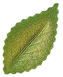 dekora 400 décorations comestibles pour gâteau, 4,2 cm, Feuilles en Papier Azyme Vert métallisé, Décoration élégante pour pâtisserie créative, Cupcakes et Desserts